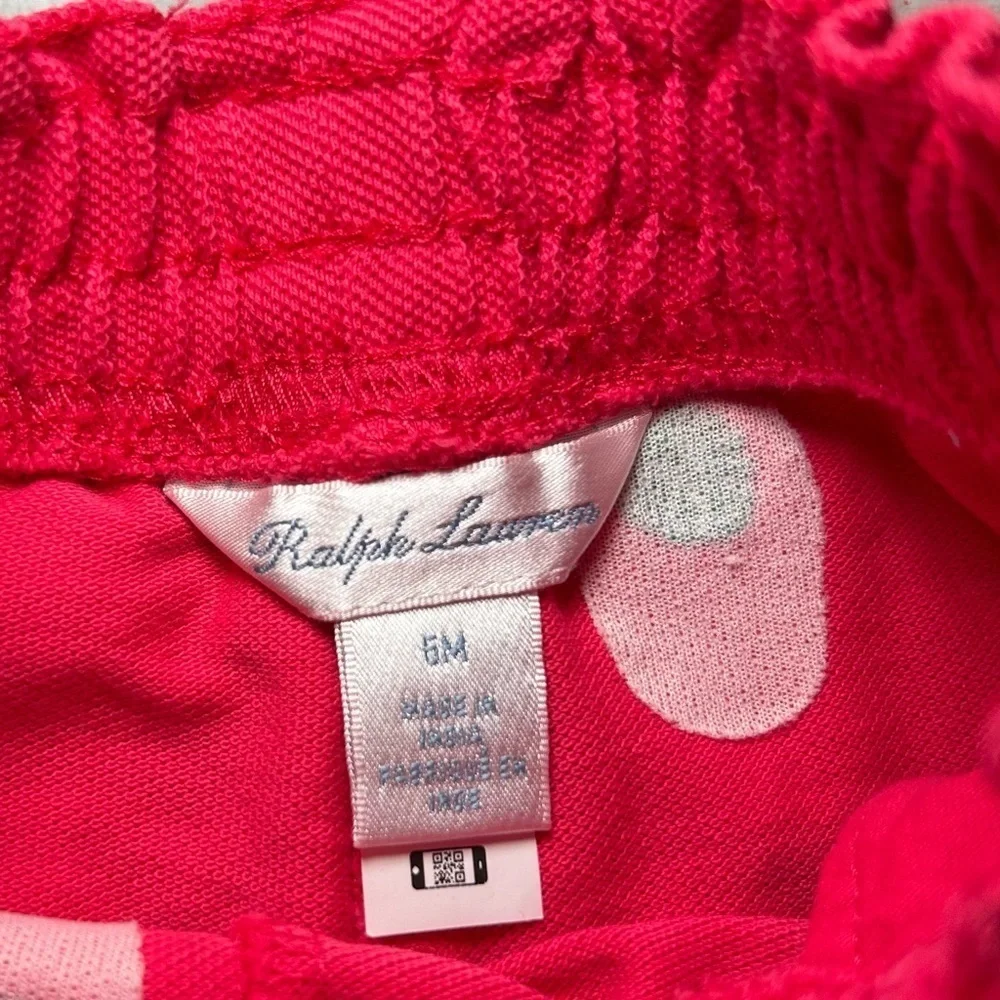 Ralph Lauren Baby Girl Tropical-Embroidery Mesh Short- Vibrant Pink/ Size 6M